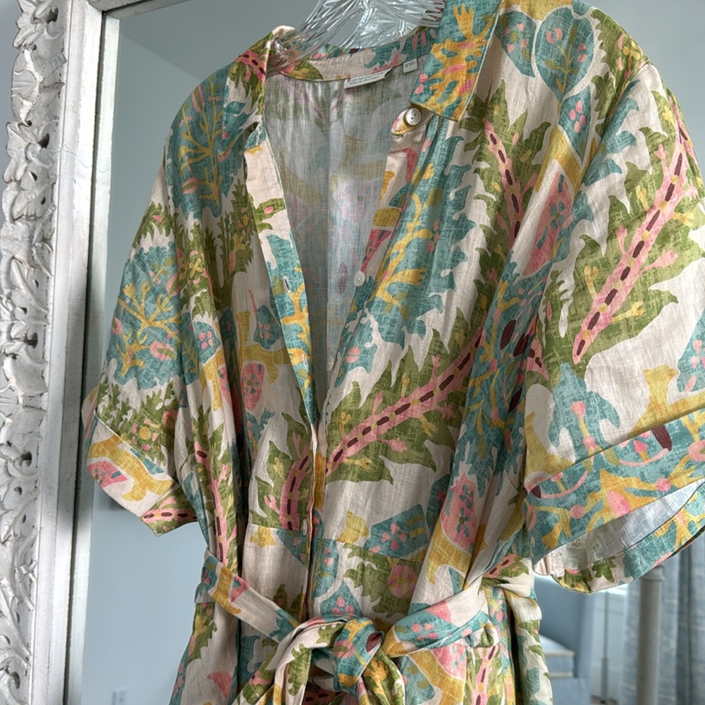 Spartina 449 Floral Dress - Blue, Green, Pink - Picture 3 of 7